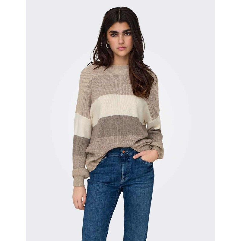 ONLY Knitted pullover in feather gray-Grey 115667289