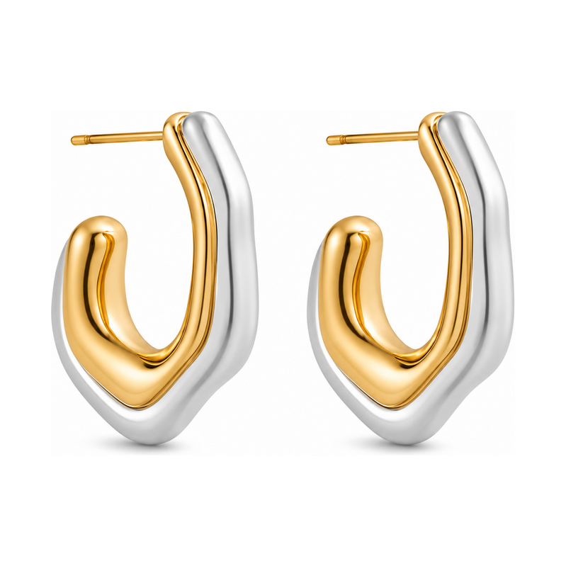 ELENYS Glossy Flow – pozlacené náušnice 18K žluté zlato 115666830
