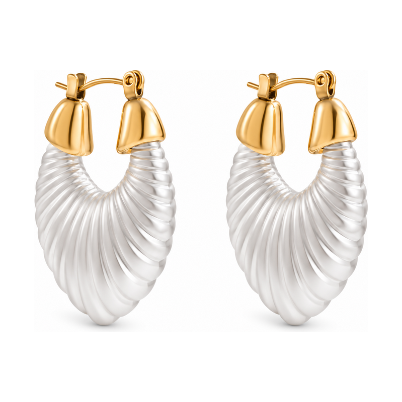 ELENYS Glossy Shell – pozlacené náušnice 18K žluté zlato 115666827