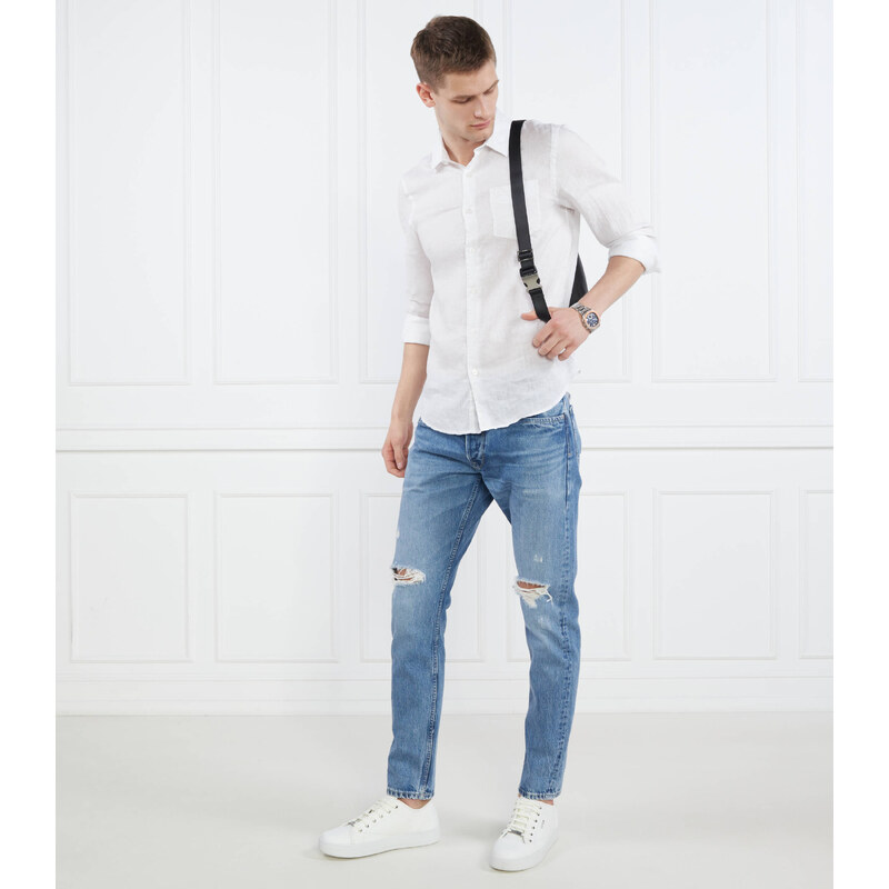 GUESS Lněná košile LS ISLAND | Regular Fit