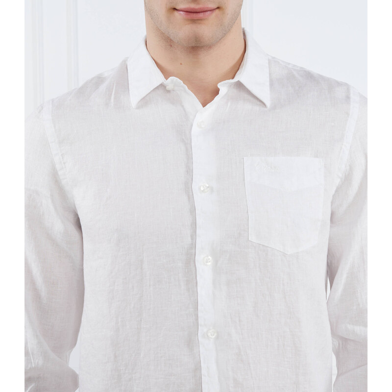 GUESS Lněná košile LS ISLAND | Regular Fit