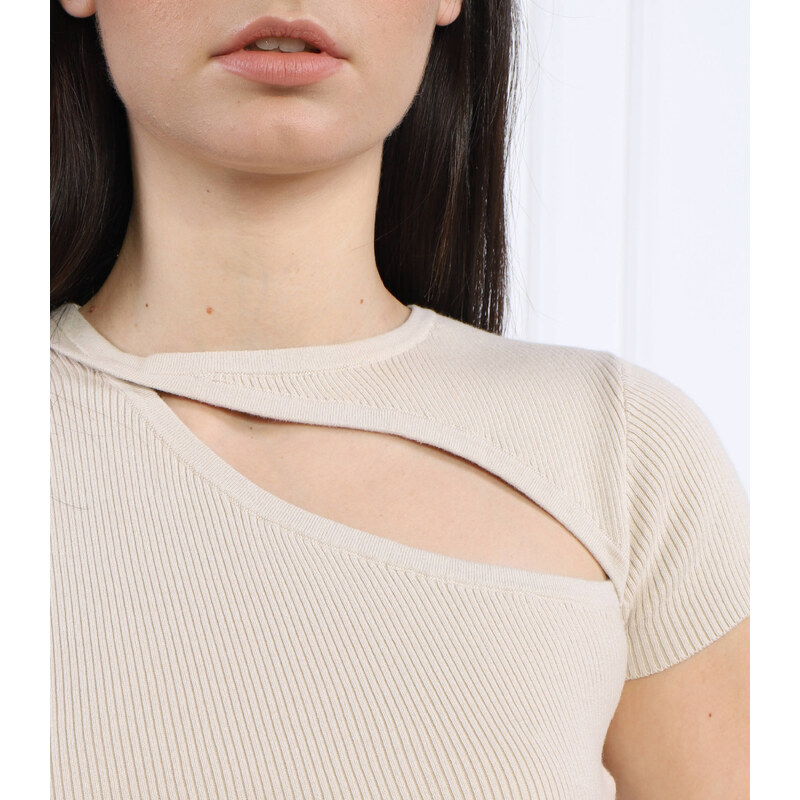 Calvin Klein Jeans Top ASYM CUT OUT KNITTED top | Slim Fit
