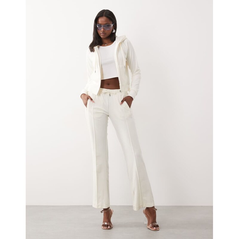 Juicy Couture velour low rise diamante logo detail wide leg joggers co 115648534