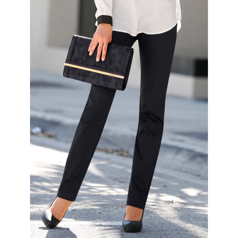 Venca Rovné kalhoty s vysokým pasem černá