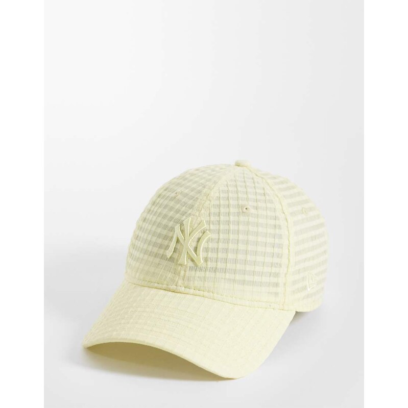 New Era NY Yankees womens 9twenty seersucker cap in yellow 115667376