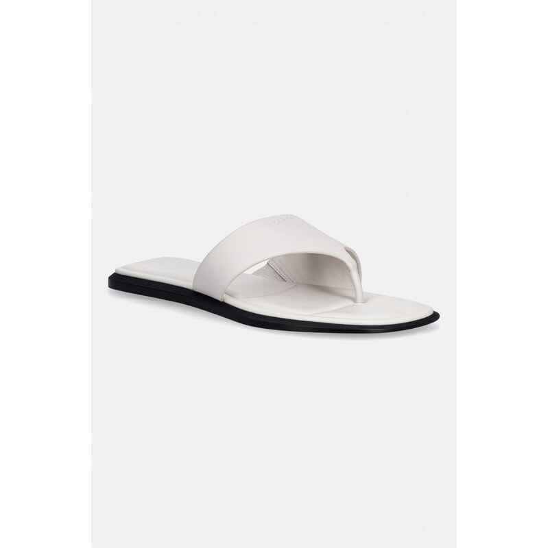 Calvin Klein žabky dámské kožené FLAT SANDAL THONG LTH