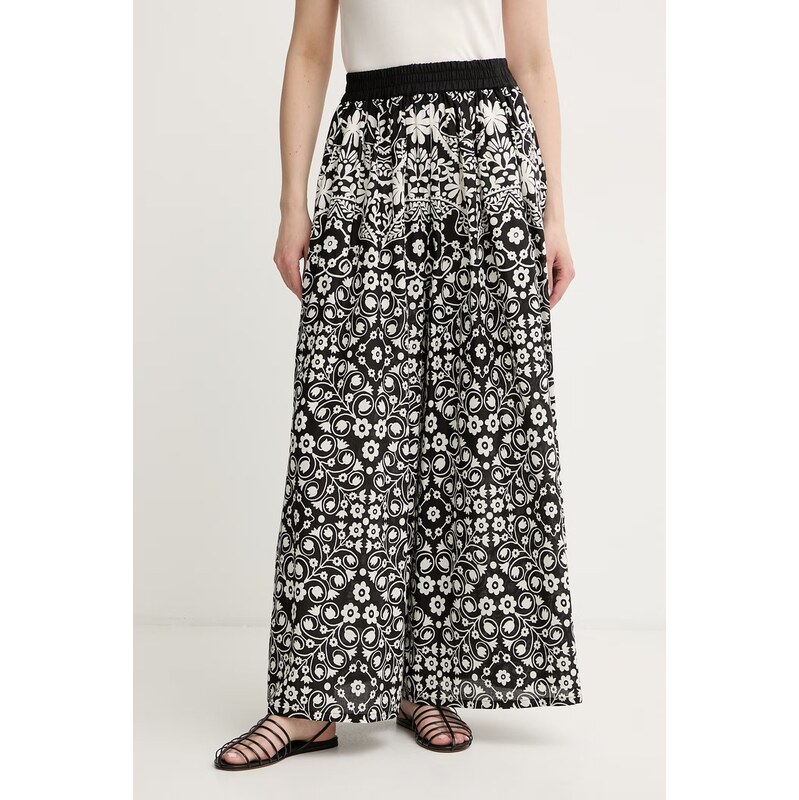 Weekend Max Mara kalhoty se širokými nohavicemi dámské bavlněné 115678095