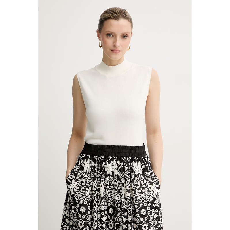U.S. Polo Assn. vesta dámská z viskózy Mock Neck Sleeveless 115678098