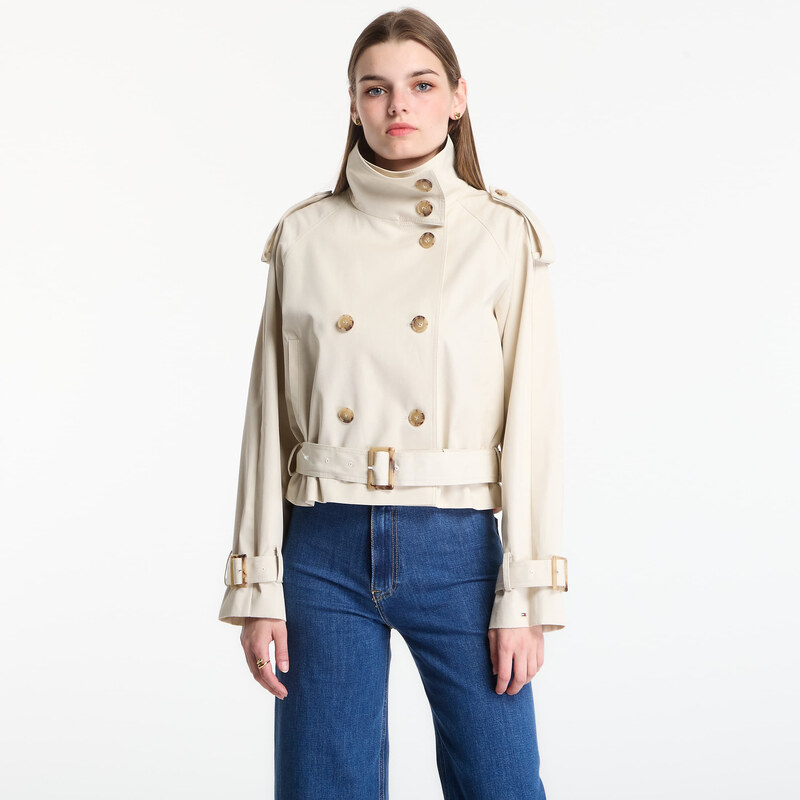 Bunda Tommy Hilfiger Cotton Crop Trench Jacket Light Silt L 115681408