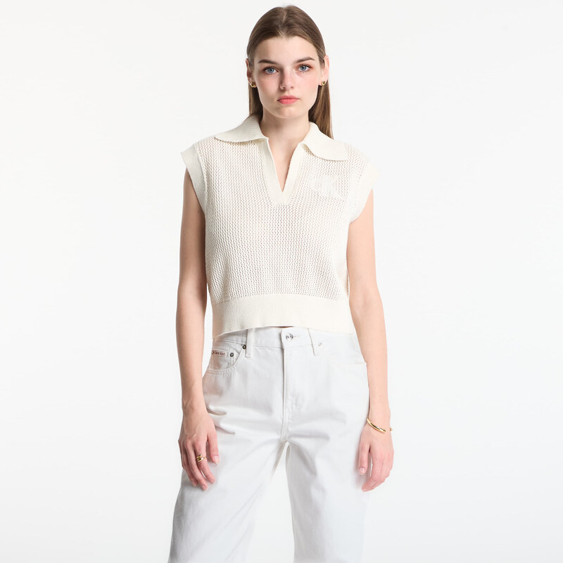 Vesta Calvin Klein Jeans Crochet Cropped Vest Tofu XS 115681382