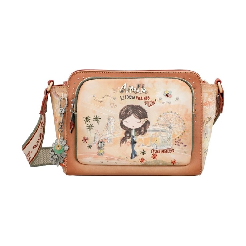 Anekke elegantní crossbody kabelka Peace&Love Camel 115677891
