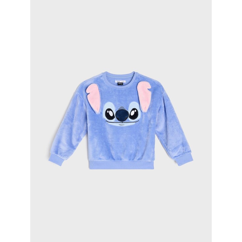 Sinsay - Mikina typu crewneck Stitch - světle modrá