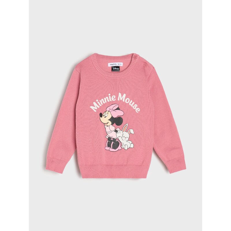 Sinsay - Svetr Minnie Mouse - pastelová růžová