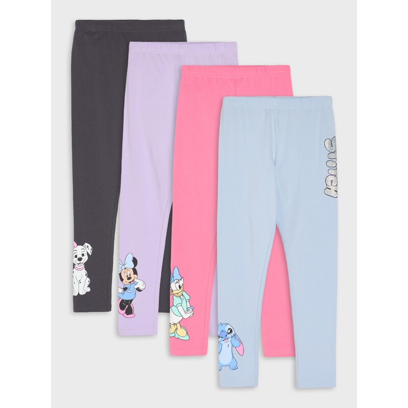 Sinsay - Bavlněné legíny 4 pack Disney - vícebarevná