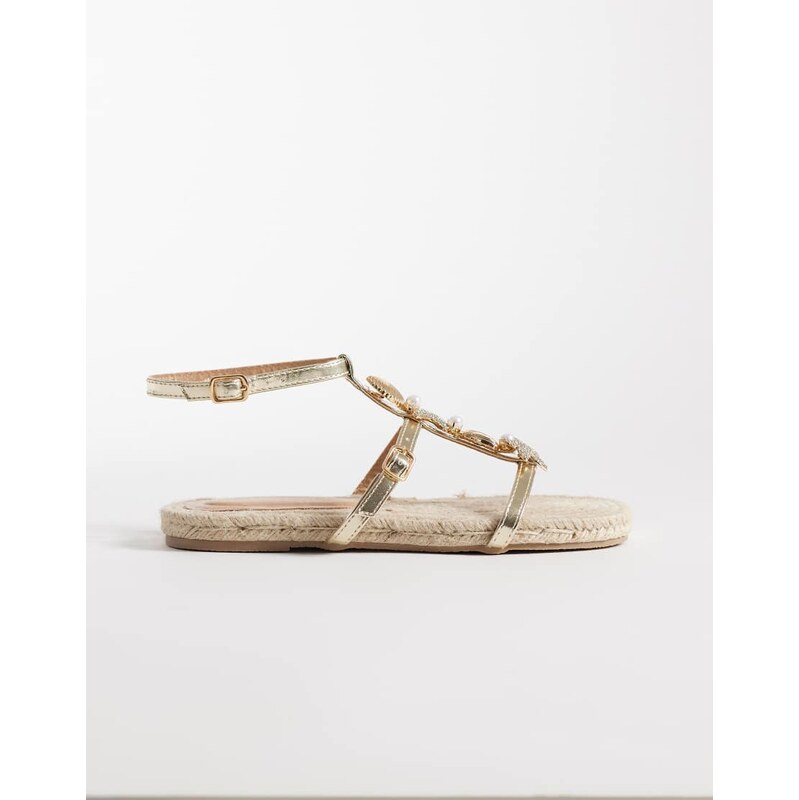 South Beach starfish flat sandals in gold 115743893