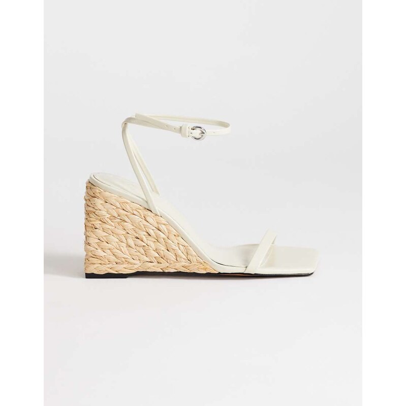 Topshop Elysia raffia two part sandal in off white 115678942