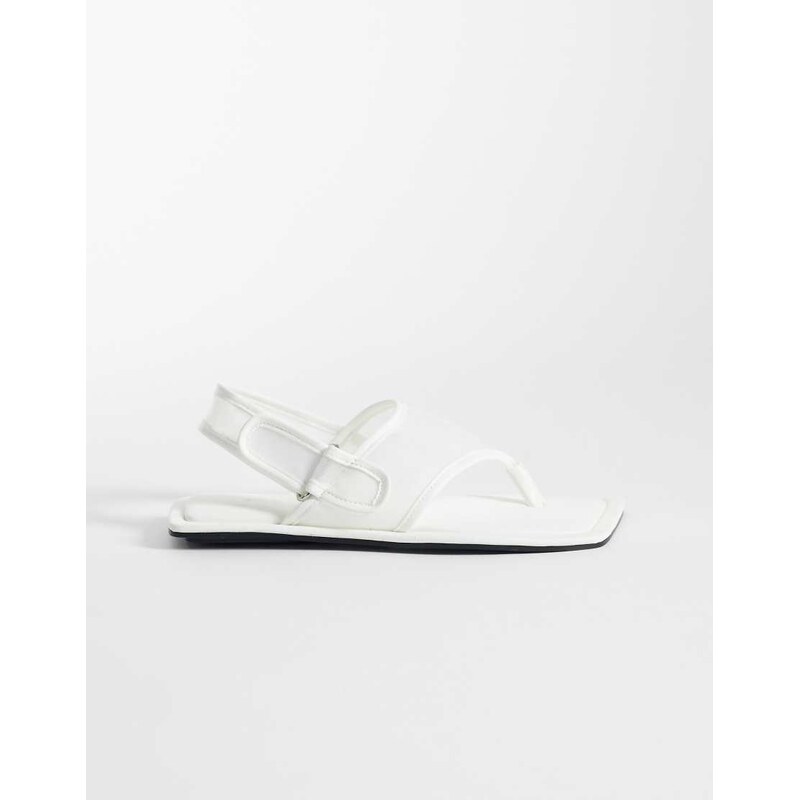 ASOS DESIGN Francine mesh sling back sandals in white