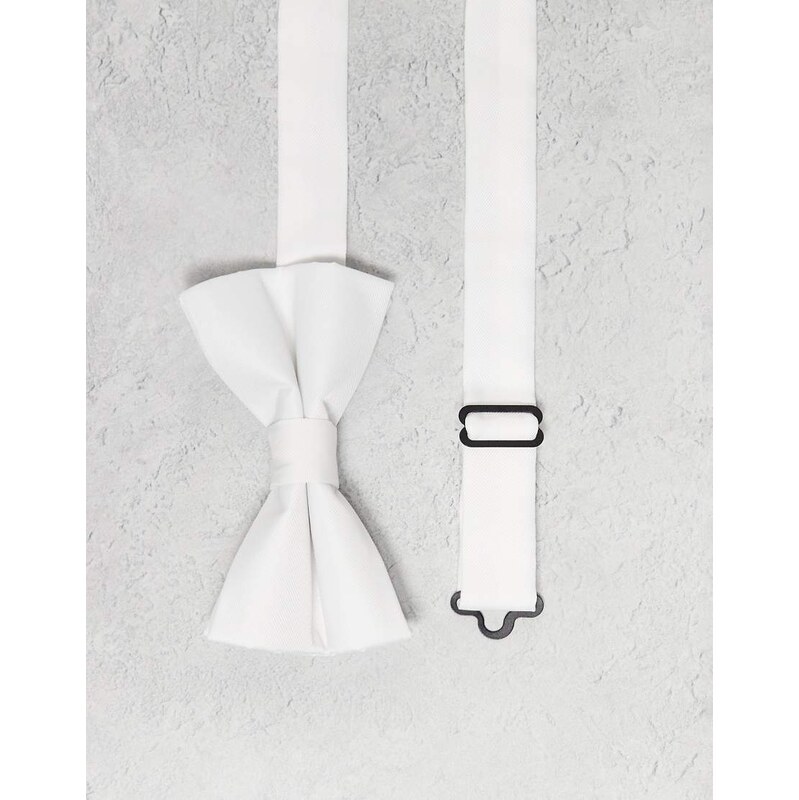 ASOS DESIGN satin bow tie in white
