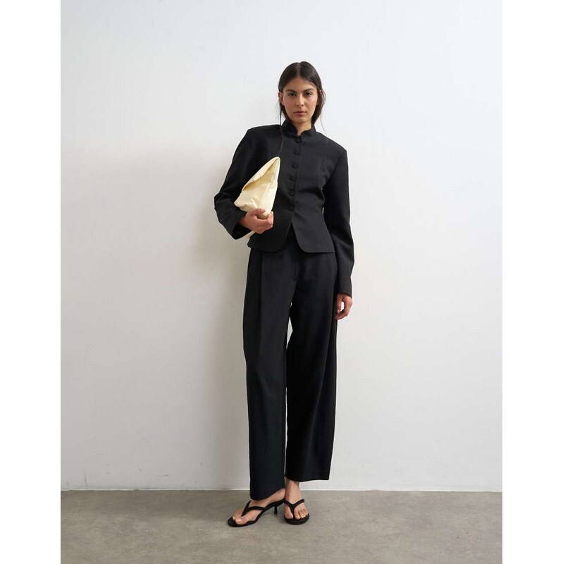 Topshop co ord barrel trouser in black 115679364