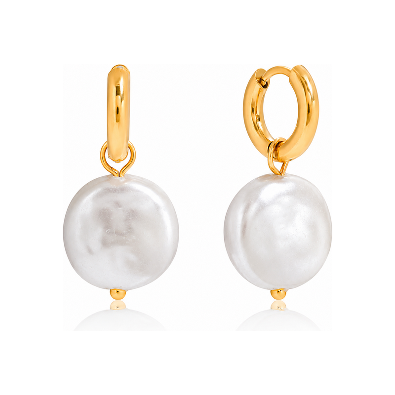 ELENYS Pearl Drop – pozlacené náušnice 18K žluté zlato 115680797