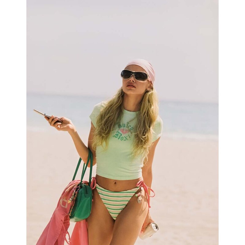 Roxy X Juicy Couture baby tee in light green 115681798