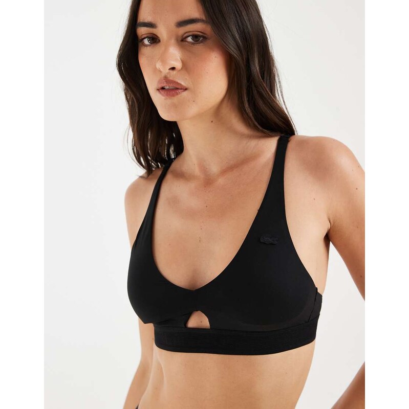 Lacoste microfibre cut out bra in black 115681828