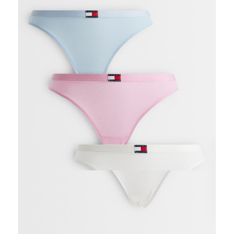 Tommy Hilfiger Heritage 3 pack bikini briefs in pink/white/blue-Multi 115681834