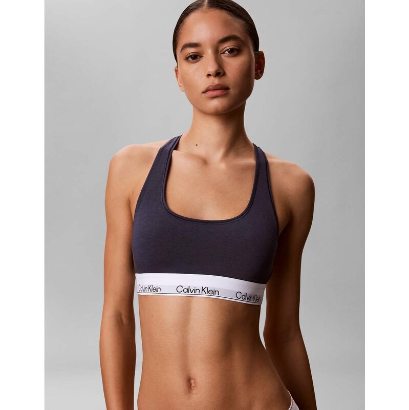 Calvin Klein Icon Cotton Modal unlined bralette in navy 115681836