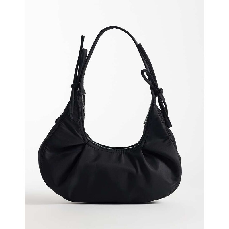 JJXX nylon shoulder bag with bow detail in black 115681867