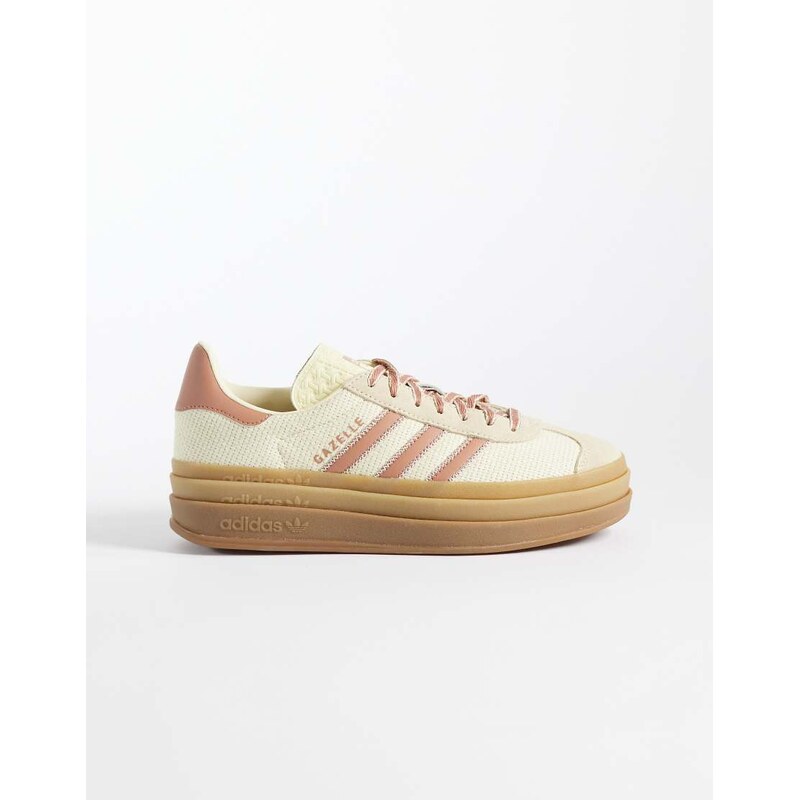 adidas Originals Gazelle Bold trainers in cream and light brown