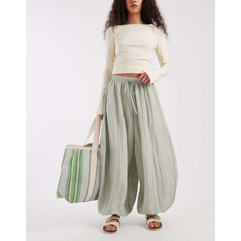 Daisy Street low rise balloon trousers in sage-Green 115681912