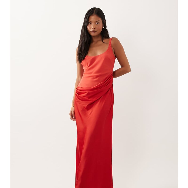ASOS Petite ASOS DESIGN Petite deep scoop neck maxi dress with 115681929