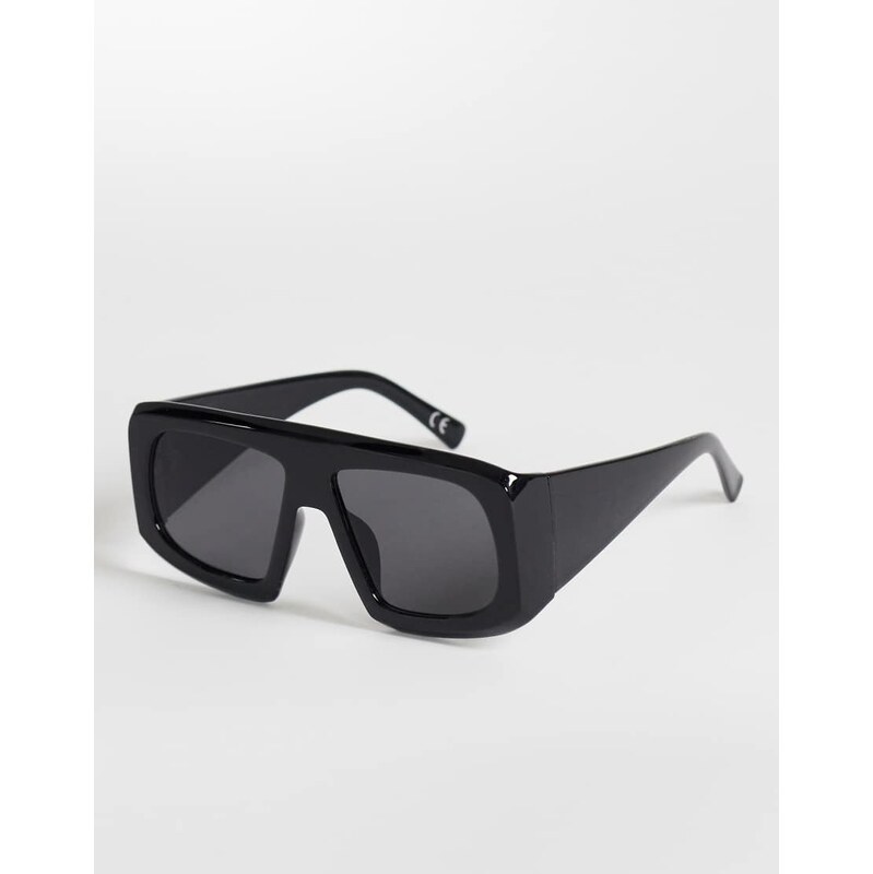 Topshop Cairo chunky square sunglasses in black
