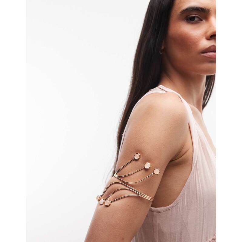 Reclaimed Vintage festival arm cuff with gem stone detail in