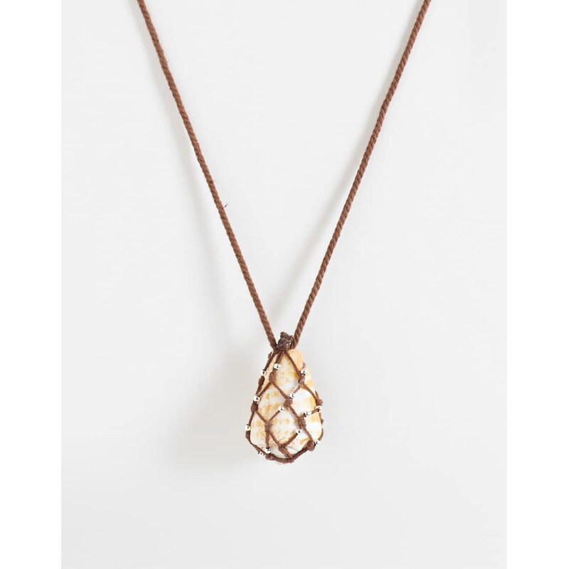 Mango drop necklace in brown