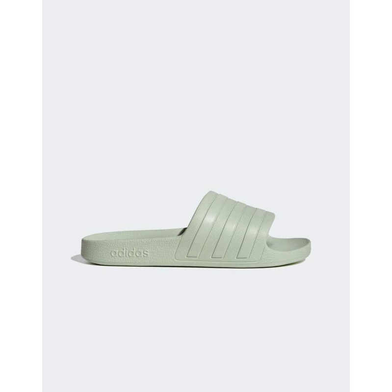 adidas performance Adilette aqua slides in linen green / linen green 115682091
