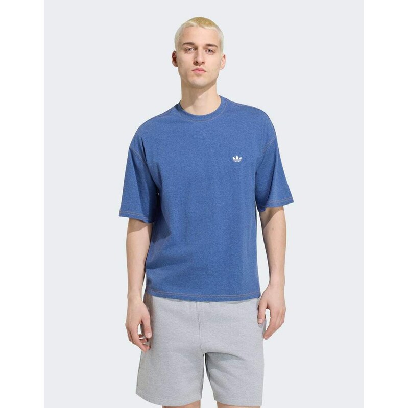 adidas Originals Trefoil essentials melange loose cropped tee in