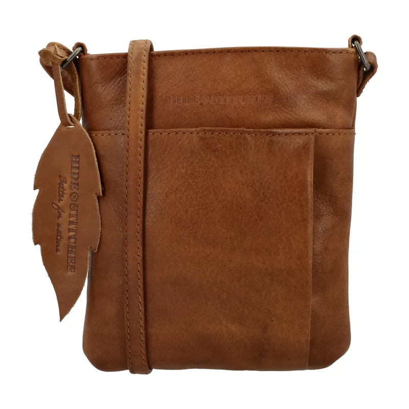 Hide & Stitches Hnědá crossbody kabelka z pravé kůže „Toscana“