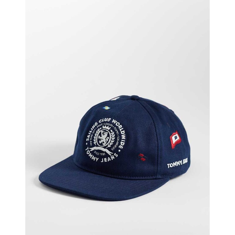 Tommy Jeans unisex nautical flag logo cap in navy