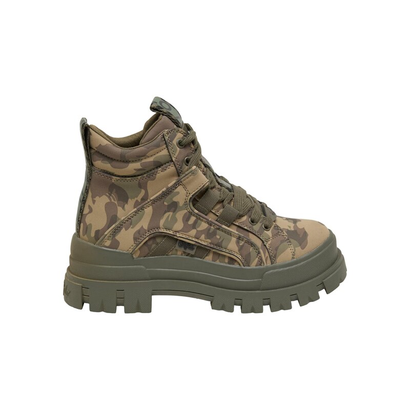 BUFFALO Šněrovací kozačky Aspha zelená / khaki / olivová 115686250