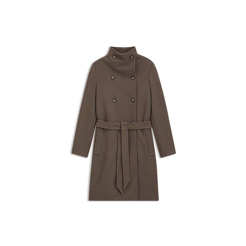 BOSS Belted double-breasted coat in virgin wool 115685494