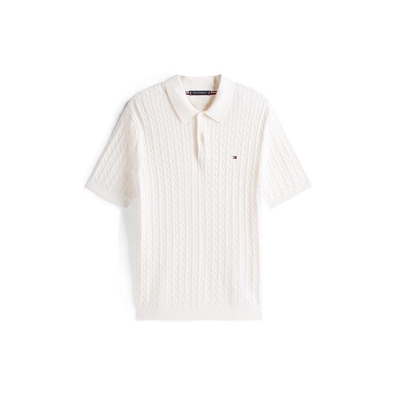 TOMMY HILFIGER Tričko 'Cable Short Sleeve' bílá