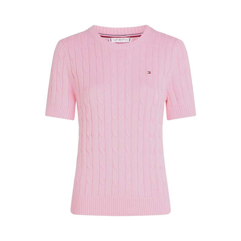 TOMMY HILFIGER Svetr Cable Short Sleeve růžová