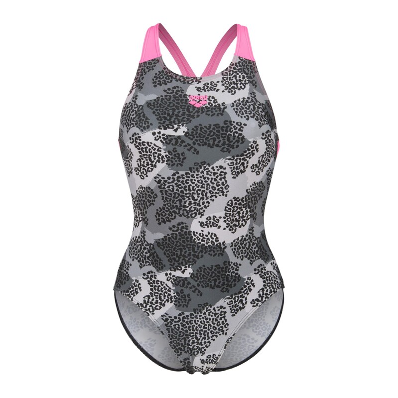 ARENA Plavky CAMO V BACK pink / pastelově růžová / černá 115686407