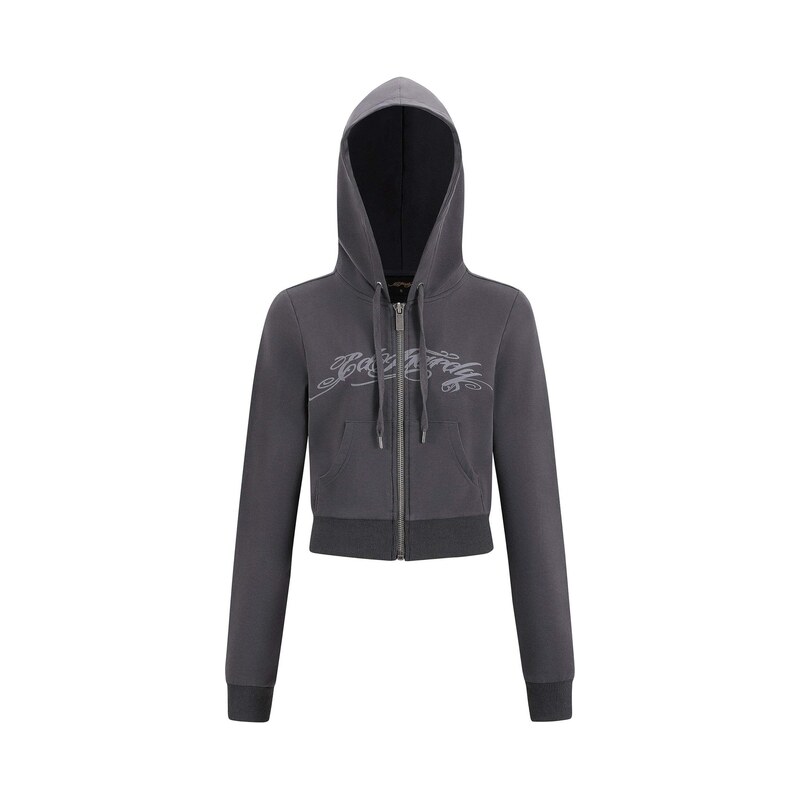 Ed Hardy Mikina Love Is Mystery šedá / tmavě šedá 115686446