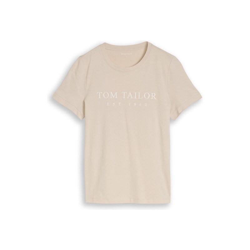 TOM TAILOR Tričko světle hnědá / bílá 115686685