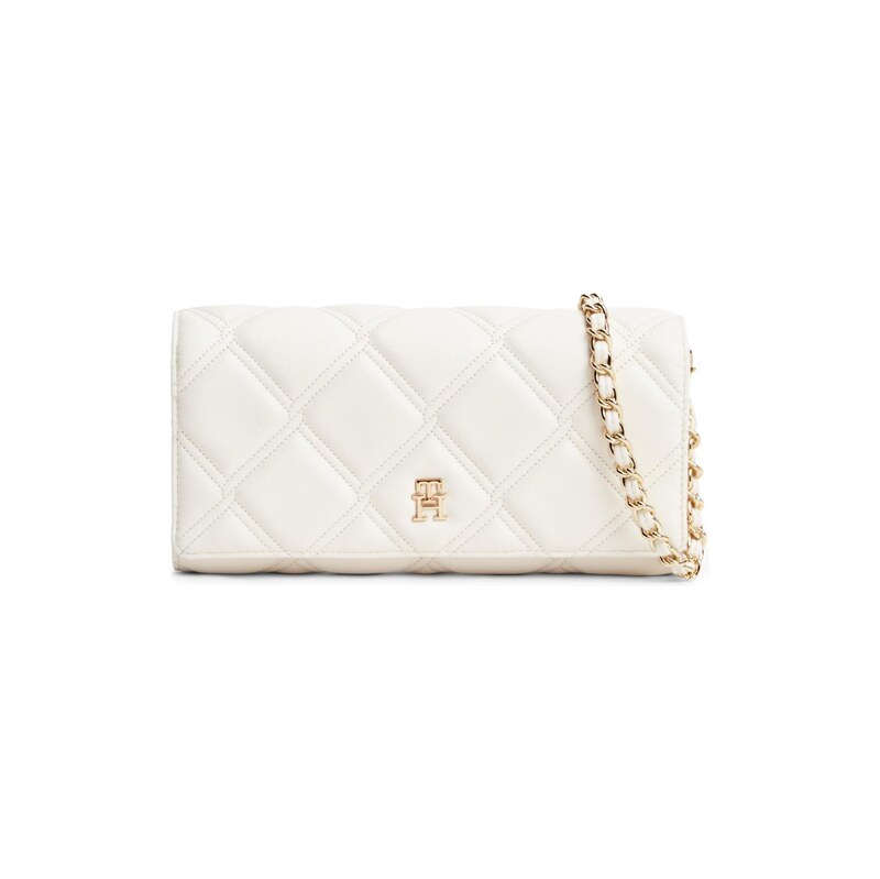 TOMMY HILFIGER Psaníčko Quilted TH Monogram Chain Strap krémová