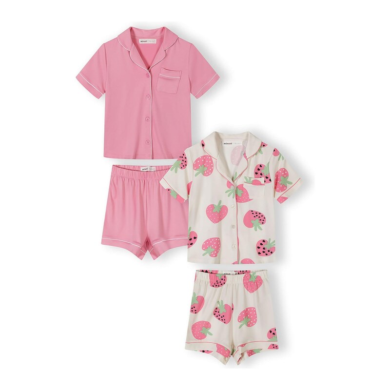MINOTI Pyžamo zelená / pink / barva bílé vlny