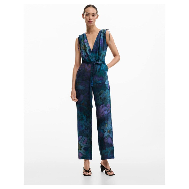 Desigual Overal aqua modrá / tmavě modrá / žlutá / zelená / fialová