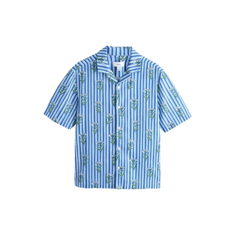 Next Košile enciánová modrá / světlemodrá / zelená / bílá